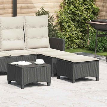 vidaXL Tuinkrukken met kussens 2 st 55x55x36 cm poly rattan, Verzenden, Nieuw