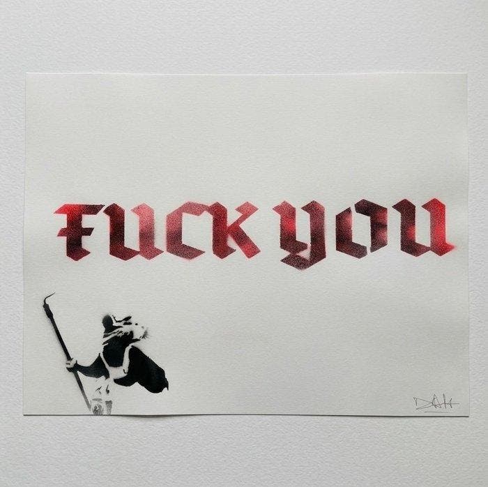 DALT - DALT – RAt You ! – Pochoir original sur papier –, Antiek en Kunst, Kunst | Schilderijen | Modern