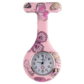 Fako - Verpleegstershorloge - Siliconen Print - Vlinder Roze, Verzenden, Nieuw