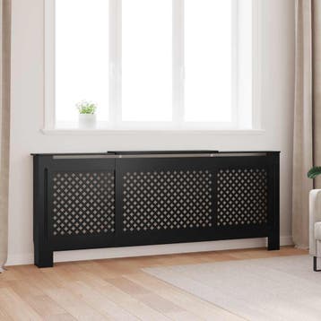 vidaXL Radiatorombouw 205 cm MDF zwart, Verzenden
