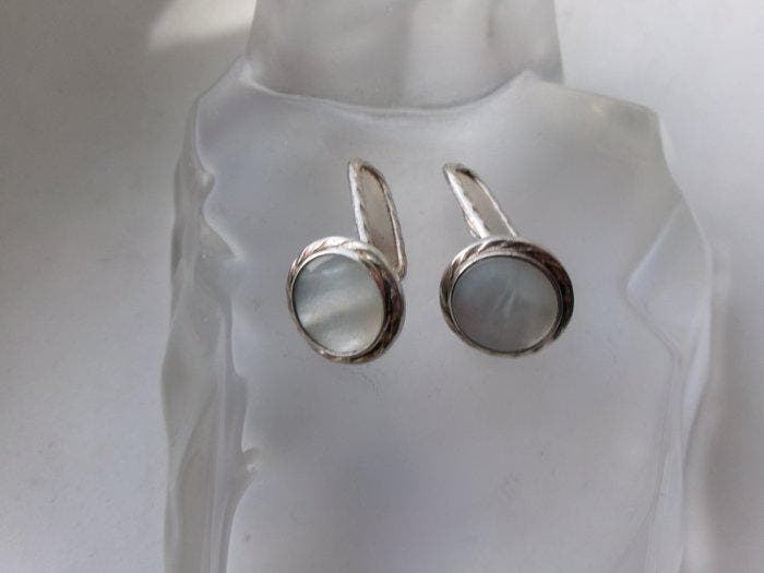 Zilver, parelmoer - Manchetknopen - Art Deco, Antiek en Kunst, Kunst | Designobjecten