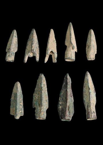 anatolien Bronze Trilobate Arrowhead Group (9) (Sans prix de