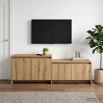 vidaXL Tv-meubel 147 x 35 x 50 cm Artisanaal eiken Bewerkt, Verzenden
