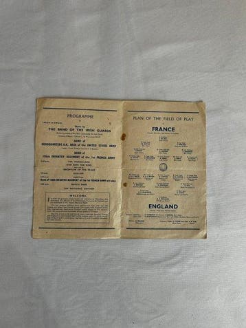 France - Match amical - 1945 - Brochure, Nieuw