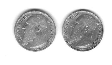 Belgique. Léopold II. 1 Francs 1904 FR / 1 Franc 1909 FR