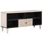 vidaXL TV Kast met lade Wit 100 x 33,5 x 46 cm Massief Mango, Verzenden, Nieuw