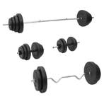 vidaXL Halterset met gewichten 120 kg, Verzenden, Nieuw