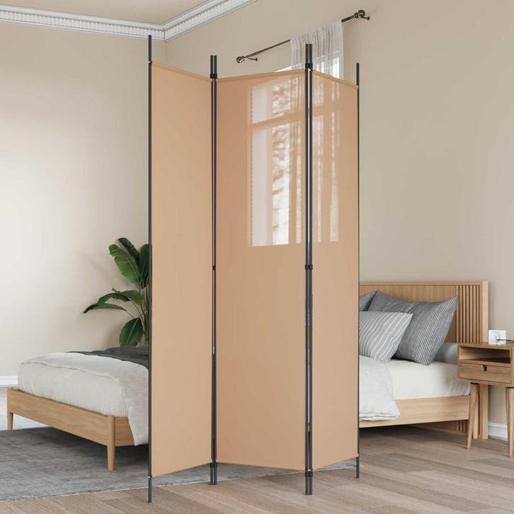vidaXL 3-Panel Room Divider Beige 150 x 200 cm Stof, Huis en Inrichting, Woonaccessoires | Overige, Nieuw, Verzenden