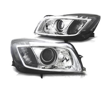 PHARES POUR OPEL INSIGNIA 08-13 FOND CHROMÉ LED, Verzenden