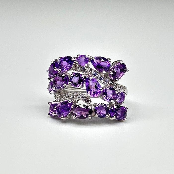 Zonder minimumprijs - Ring 925 zilver met natuurlijke, Handtassen en Accessoires, Ringen