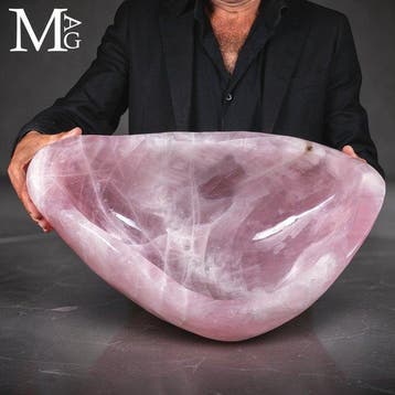 Massieve Monolithische Roze Kwarts Wastafel Prachtige