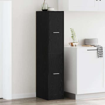 vidaXL Apothekerskast Zwart Eiken 30x41x144,5 cm Bewerkt, Verzenden, Nieuw