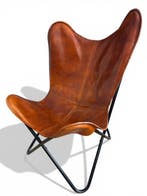 Fauteuil - chaise papillon - Cuir, Métal - Chaise papillon -
