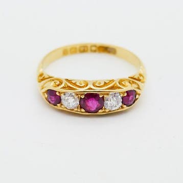 Ring - 18 karaat Geel goud - 0.70ct. tw. Diamant, Nieuw