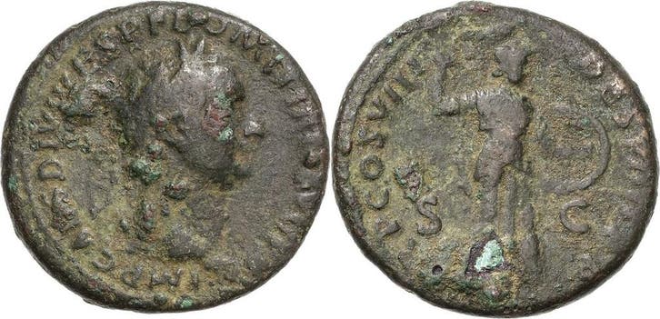 As 82, Kaiserzeit Domitian 81-96, Postzegels en Munten, Munten en Bankbiljetten | Verzamelingen, Verzenden