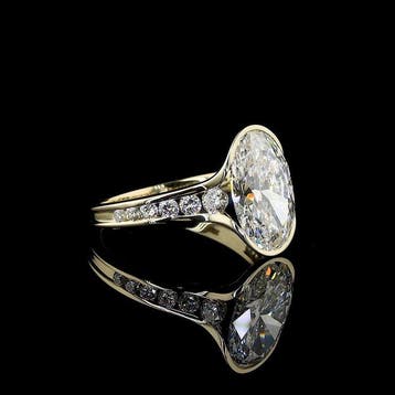 Ring - 14 karaat Geel goud - 3.73ct. tw. Diamant (Lab-grown), Nieuw