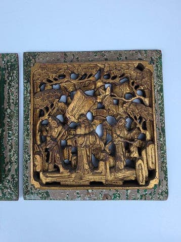 Paneel - Hout - China - Qing Dynastie (1644-1911) -