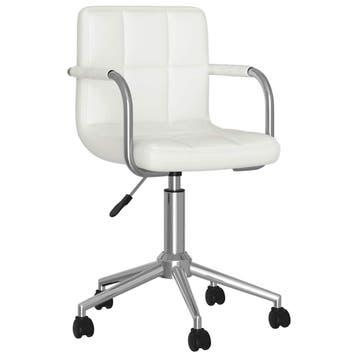 vidaXL Eetkamerstoel draaibaar kunstleer wit, Huis en Inrichting, Stoelen, Verzenden, Nieuw