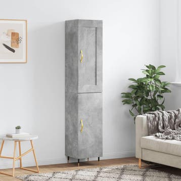 vidaXL Hoge kast 34,5x34x180 cm bewerkt hout betongrijs, Verzenden, Nieuw