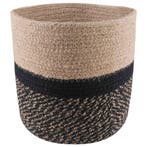 vidaXL Plantenpot Set 2 pcs Naturel en Zwart Ø 21 x 21 cm, Tuin en Terras, Verzenden, Nieuw