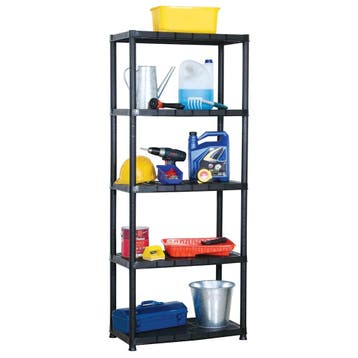 vidaXL Opbergrek 5-laags 71x38x170 cm kunststof zwart, Verzenden, Nieuw