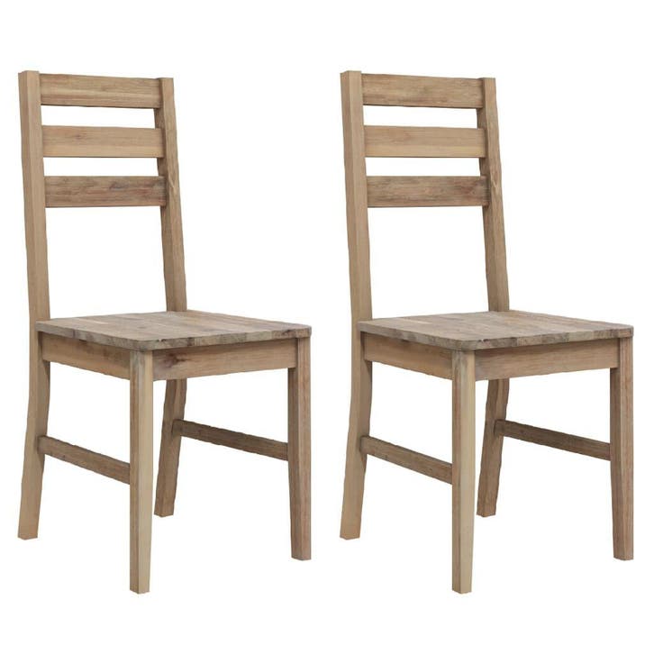 Acacia Eetkamerstoelen 2st | -47% Retour Deal, Huis en Inrichting, Stoelen, Bruin, Twee, Zo goed als nieuw, Hout, Verzenden