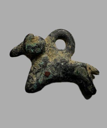 Luristan oude ram-hanger amulet - bronstijd (Zonder
