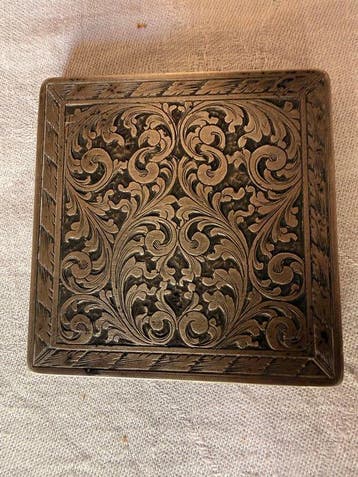 Kaptafelset - .800 zilver - Poederhouder van zilver 800, Antiek en Kunst
