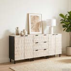 vidaXL Dressoir 3 pcs Witte Was Afwerking 180 x 33 x 75 cm, Huis en Inrichting, Verzenden, Nieuw