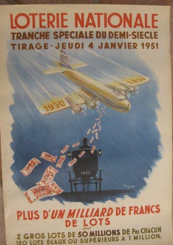 Paul Igert - LOTERIE NATIONALE cinquantenaire 1950 tirage du