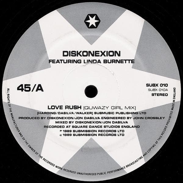 Diskonexion Featuring Linda Burnette - Love Rush, CD & DVD, Vinyles | Pop, Envoi