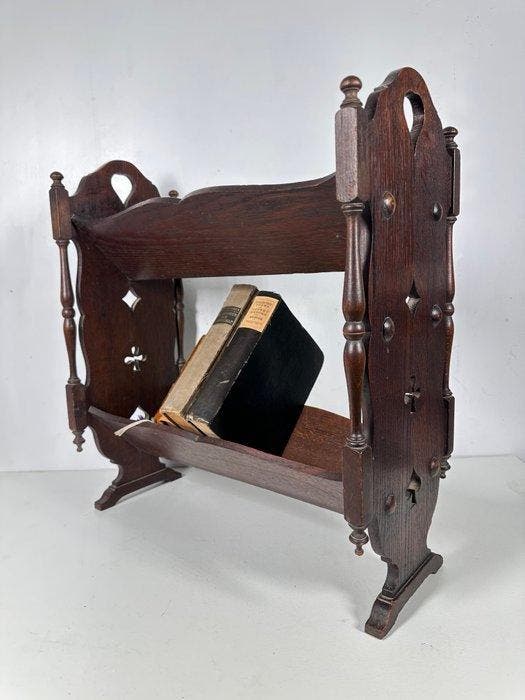 Bibliothèque - Porte-magazines en chêne à deux niveaux /, Antiek en Kunst, Antiek | Overige Antiek