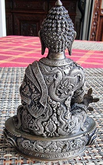 Beeldje, Medicijn Boeddha (Bhaisajyaguru) - 11 cm - Brons,
