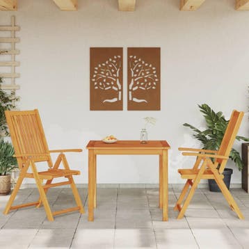 vidaXL 3-delige Tuinset 85x85x74 cm massief acaciahout, Verzenden, Tuinset