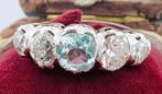 Ring Platina Aquamarijn - Diamant, Handtassen en Accessoires, Ringen, Nieuw