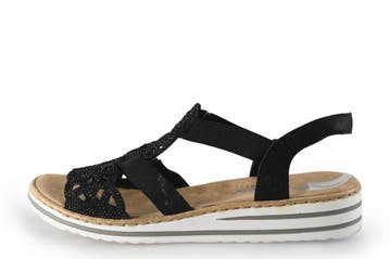 Rieker Sandalen in maat 42 Zwart, Verzenden, Zwart, Sandalen of Muiltjes, Zo goed als nieuw