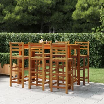 vidaXL Barkrukken 6 st massief acaciahout, Tuin en Terras, Tuinstoelen, Verzenden, Nieuw