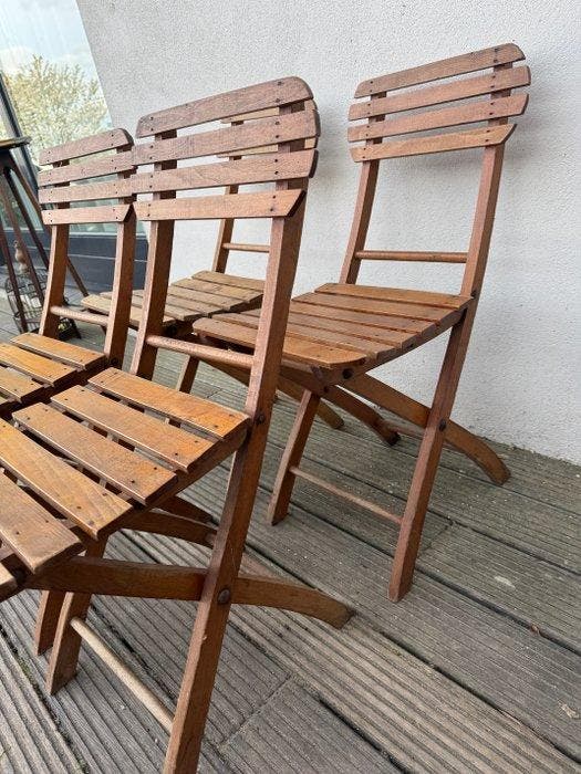 Klapstoel (4) - Hout - Prachtige stoeltjes, Antiek en Kunst, Curiosa en Brocante