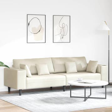 vidaXL bank / zetel Crème 250 x 77 x 76 cm Fluweel, Verzenden