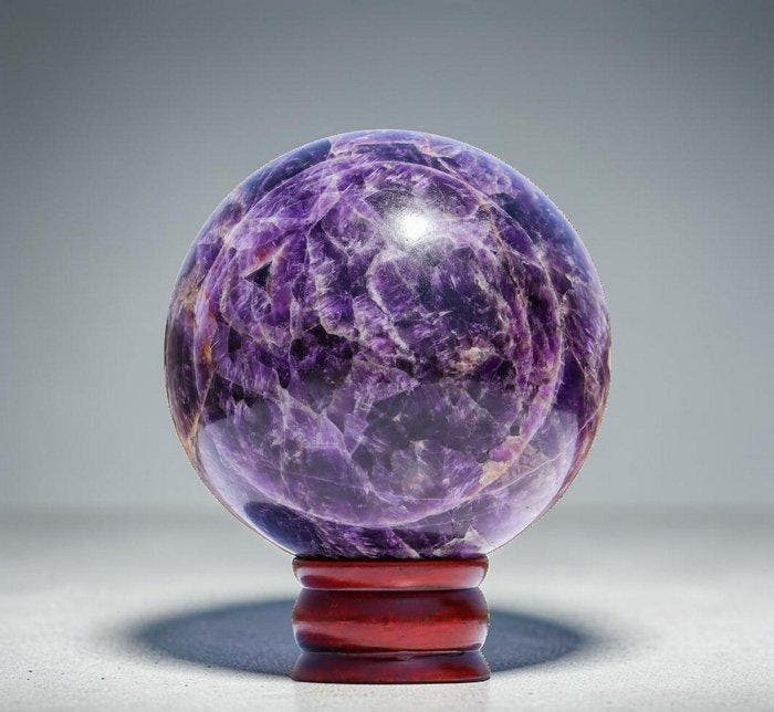 Indrukwekkende Dream Amethist Bol (120 mm) – Hoogwaardige, Verzamelen, Mineralen en Fossielen