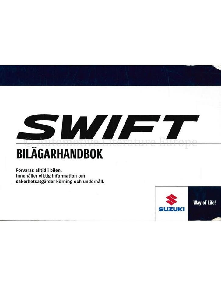 2013 SUZUKI SWIFT INSTRUCTIEBOEKJE ZWEEDS, Autos : Divers, Modes d'emploi & Notices d'utilisation