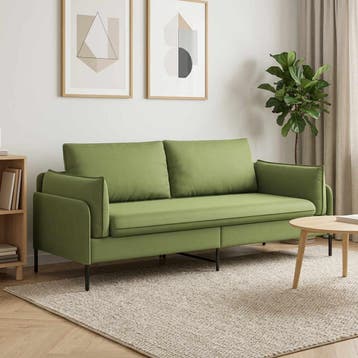 vidaXL 3-Zits Sofa 3-zits Lichtgroen 222 x 81 x 89 cm, Huis en Inrichting, Verzenden, Nieuw