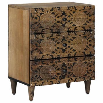 vidaXL Bedkast Bruin 50 x 33 x 60 cm Massief Mango Hout, Verzenden