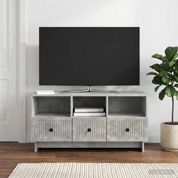 vidaXL TV Kast met lade Betongrijs 102 x 34,5 x 50 cm, Huis en Inrichting, Verzenden, Nieuw