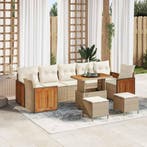 vidaXL Tuinbank Set met kussen 13 pcs Beige en Crème poly, Jardin & Terrasse, Verzenden