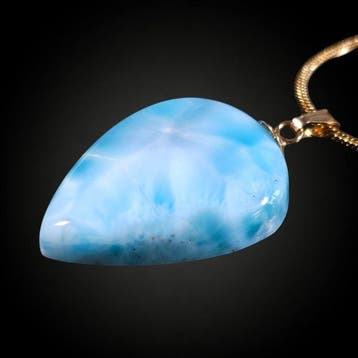 Zonder reserve – 46,50 ct Sublieme Caribisch Blau Larimar