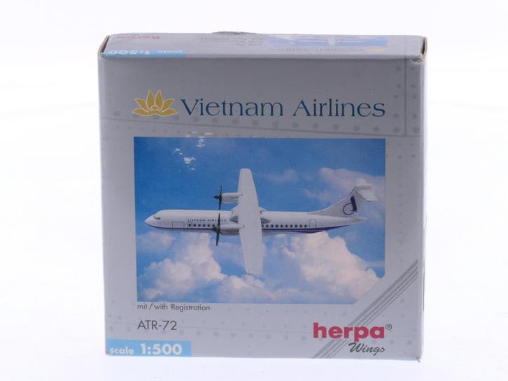Schaal 1:500 Herpa 508032 Vietnam Airlines ATR-72 Reg. VN..., Hobby en Vrije tijd, Modelbouw | Vliegtuigen en Helikopters, Zo goed als nieuw