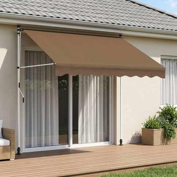 vidaXL Handmatig uitschuifbare luifel Taupe 150 cm, Verzenden