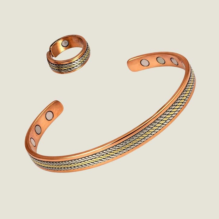 Set koperen gezondheids-klemarmband (6 magneten) plus, Sports & Fitness, Produits de santé, Wellness & Bien-être, Enlèvement ou Envoi