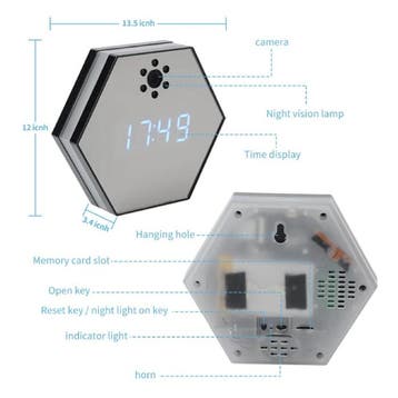 RGB Hexagon Klok met 1080p Camera en WiFi -, Verzenden